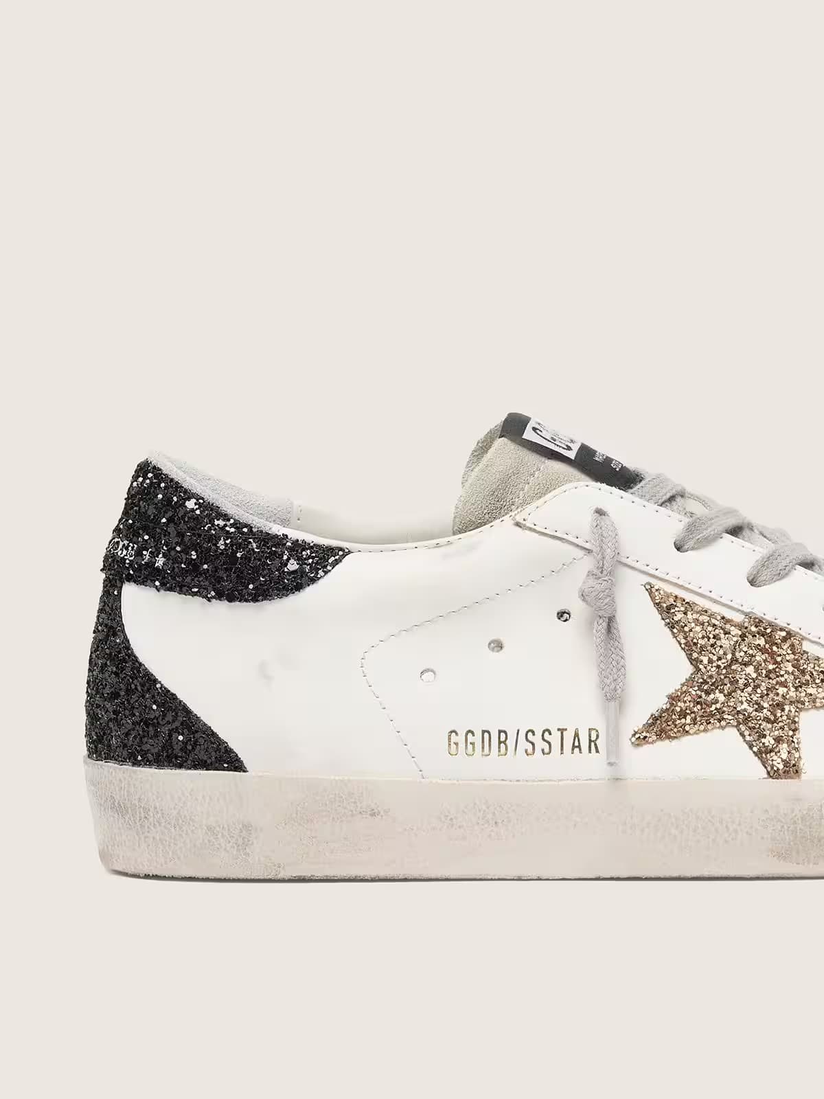 Golden Goose Super Star Glitter Black Gold - View 2