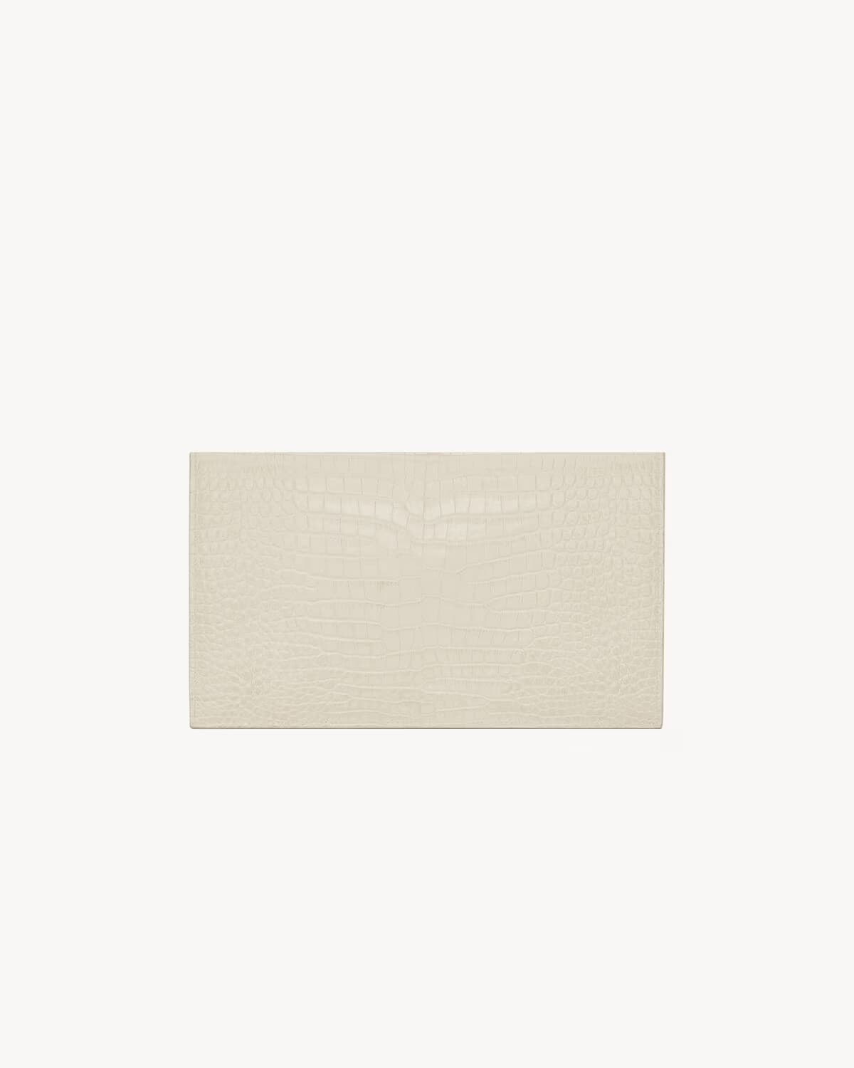 Saint Laurent Pochette Uptown Crocodile White - View 4