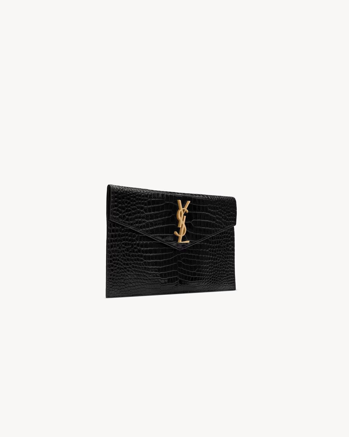 Saint Laurent Pochette Uptown Crocodile Black - View 2