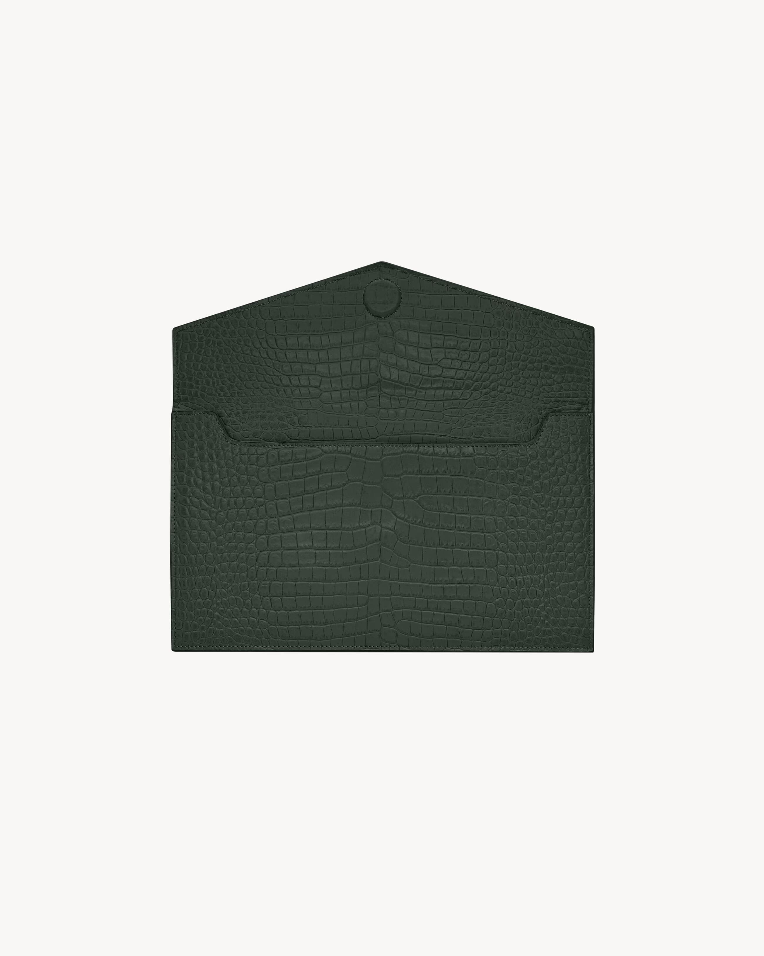Saint Laurent Pochette Uptown Crocodile Green - View 2