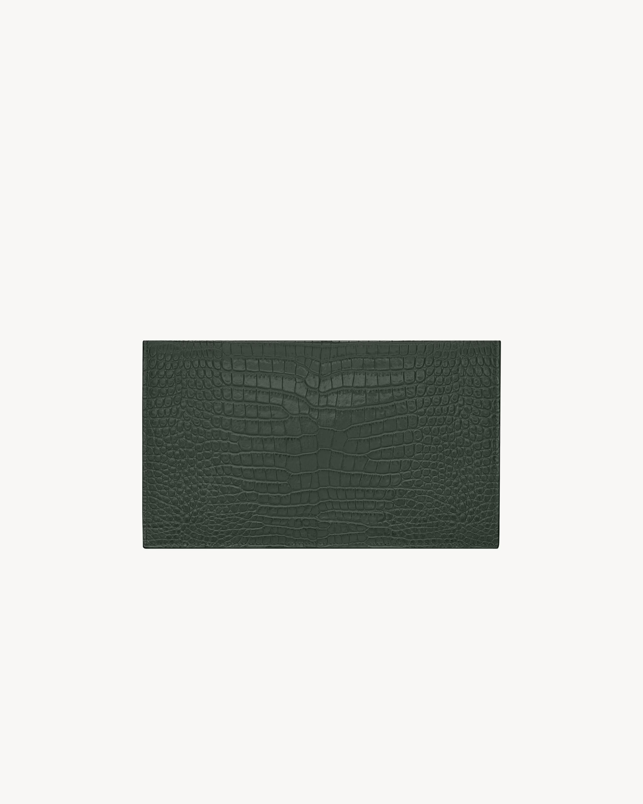 Saint Laurent Pochette Uptown Crocodile Green - View 4