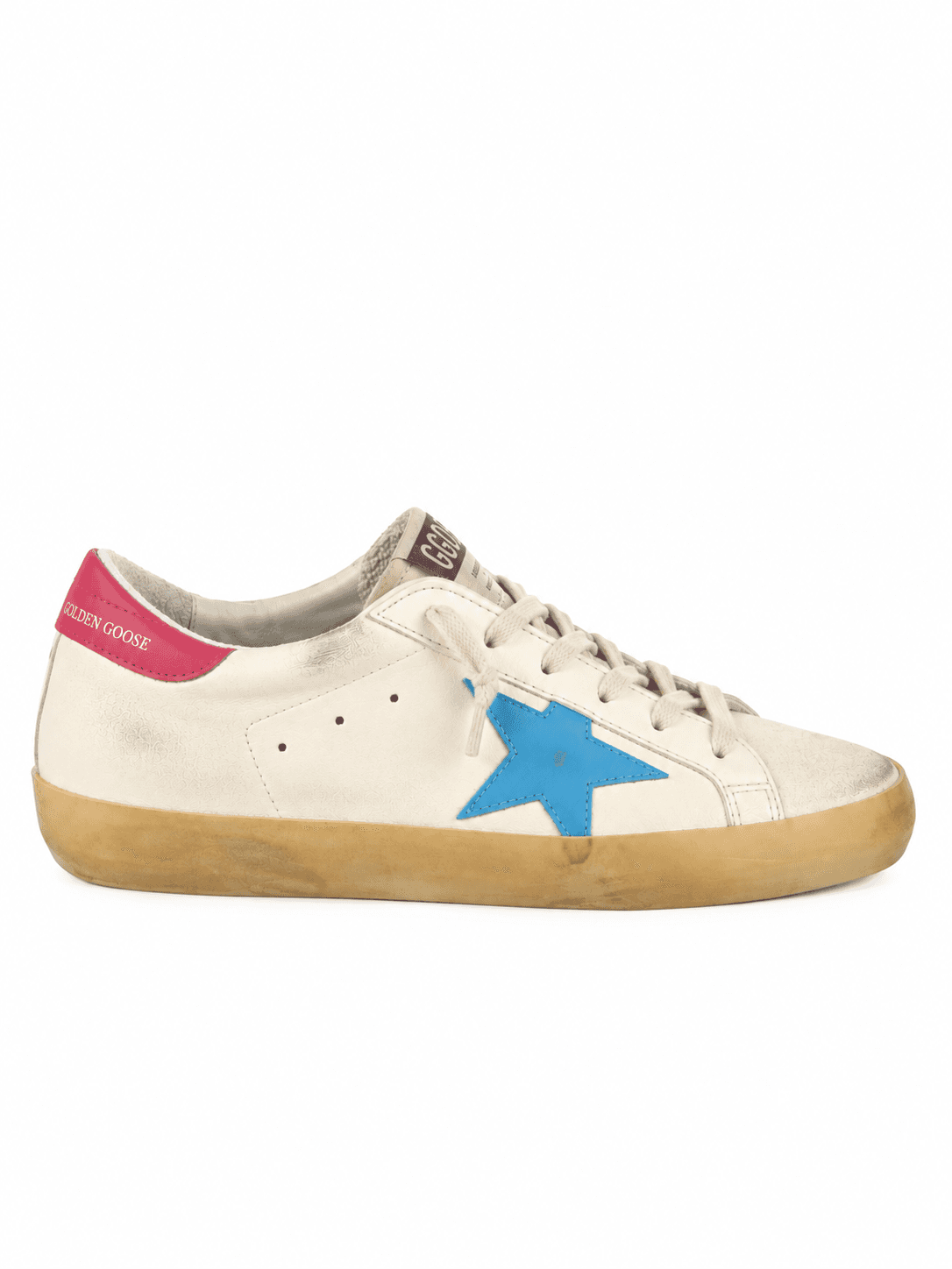 Golden Goose Super Star White Pink Blue - View 1