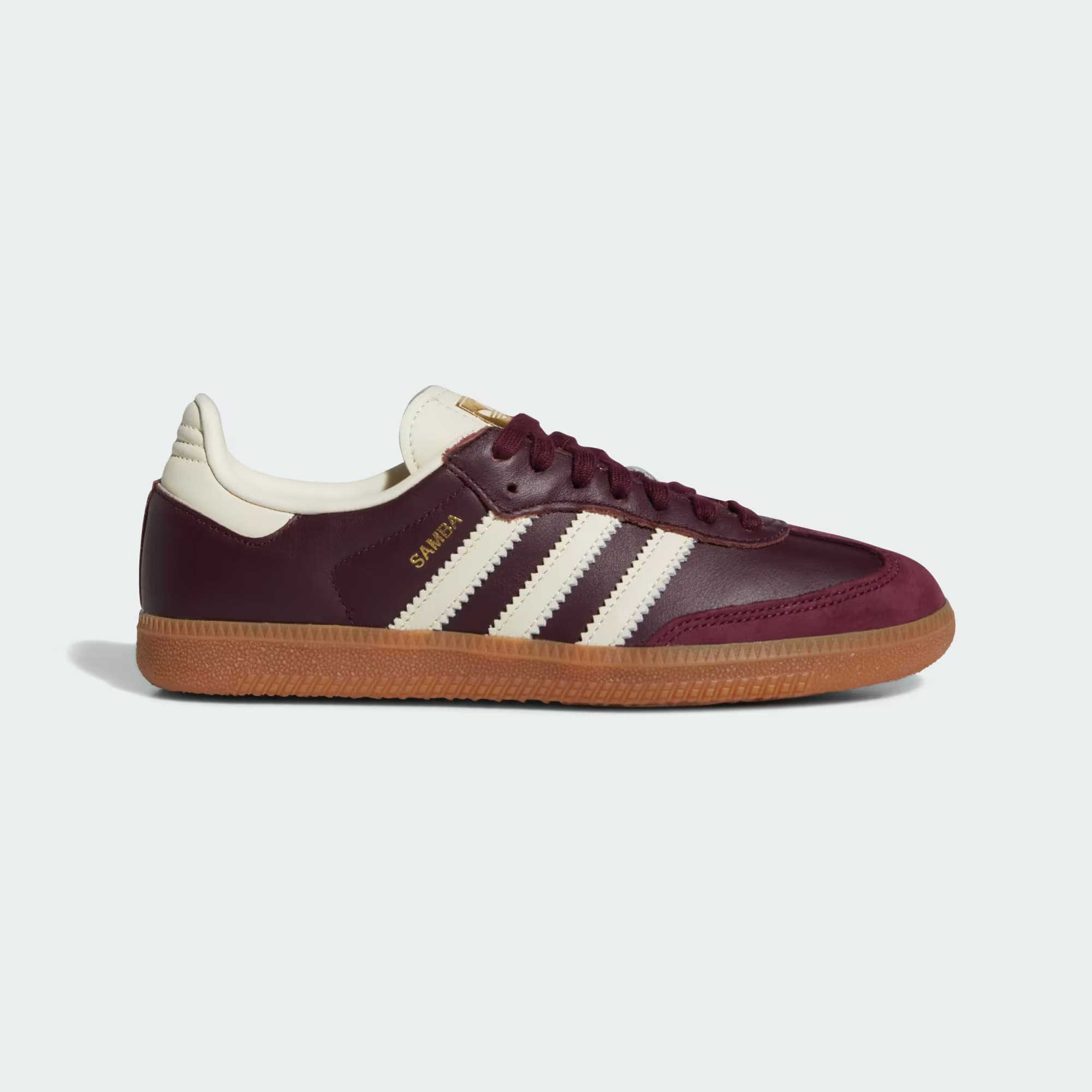 adidas Samba OG Maroon Gold Metallic - View 1