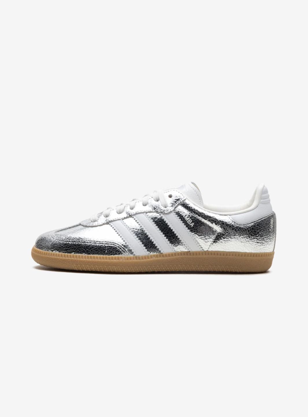 ADIDAS SAMBA OG SILVER METALLIC CRACKED LEATHER - View 1