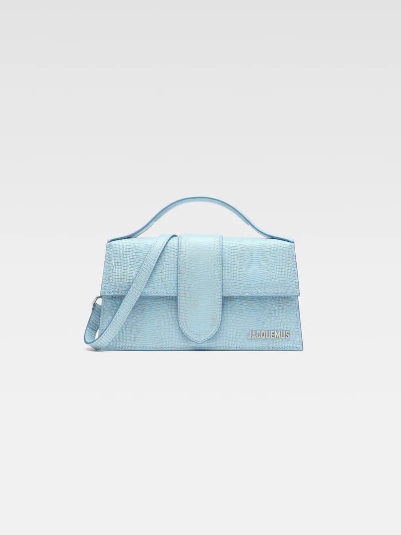 Jacquemus Le Grand Bambino Light Blue Lizard - View 1