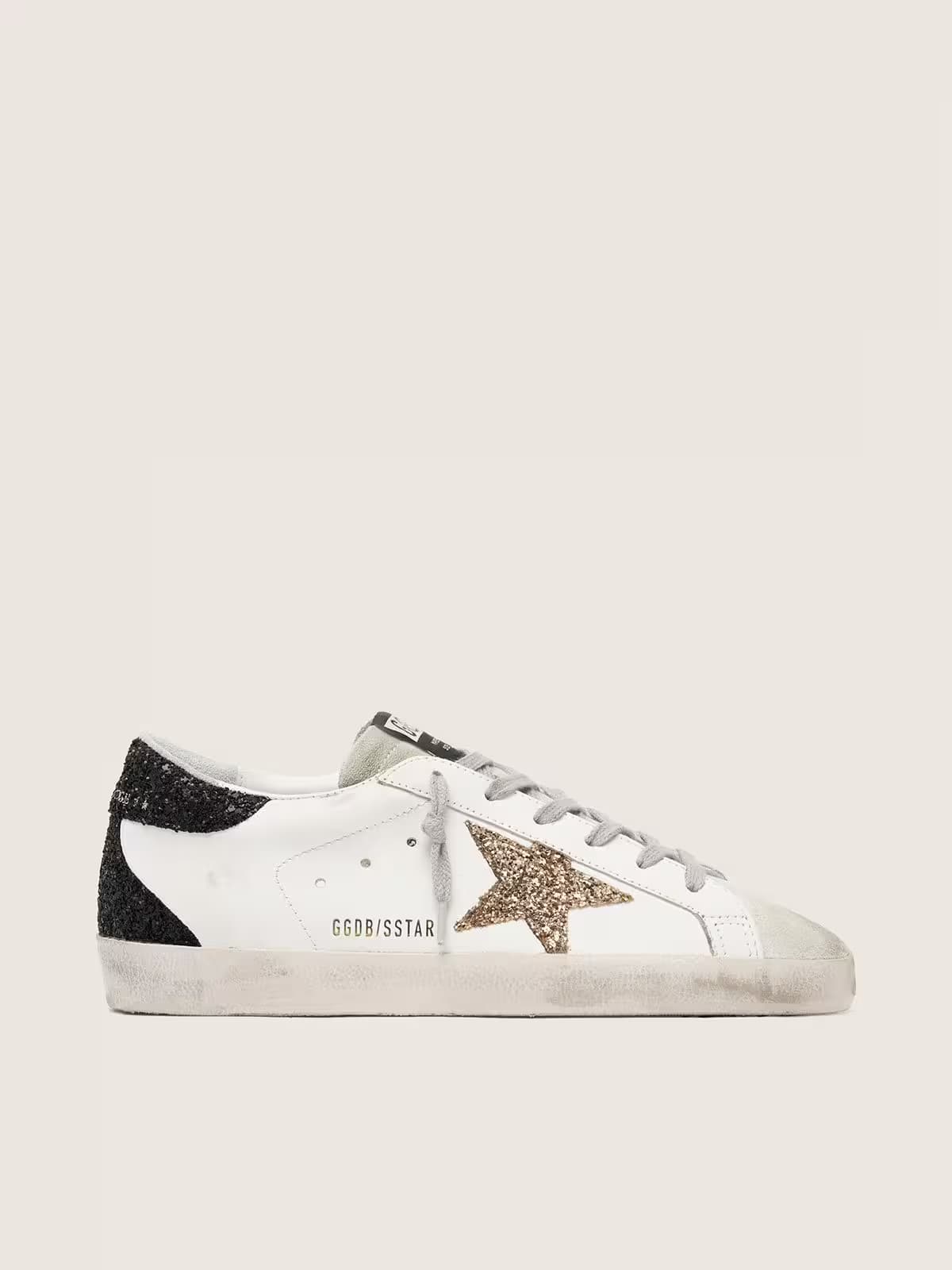 Golden Goose Super Star Glitter Black Gold - View 1